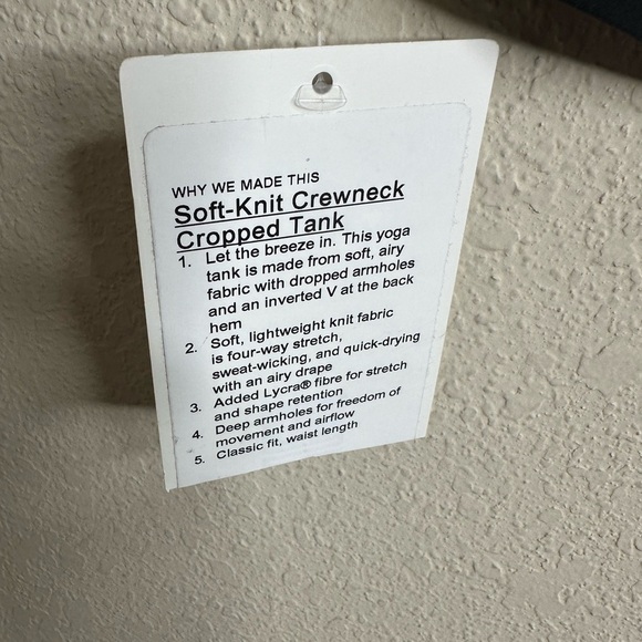 Sold!!! Lululemon Soft-Knit Crewneck Cropped Tank Top W1ESNS Black size 12 - Picture 2 of 6